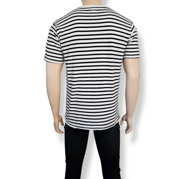 Stussy Black & White Striped Henley Shirt Size Large - Picture 6 of 8